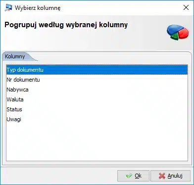 Grupowanie wybranej kolumny wg.