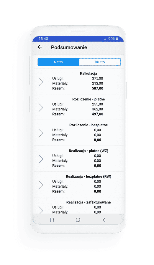 System ERP w telefonie