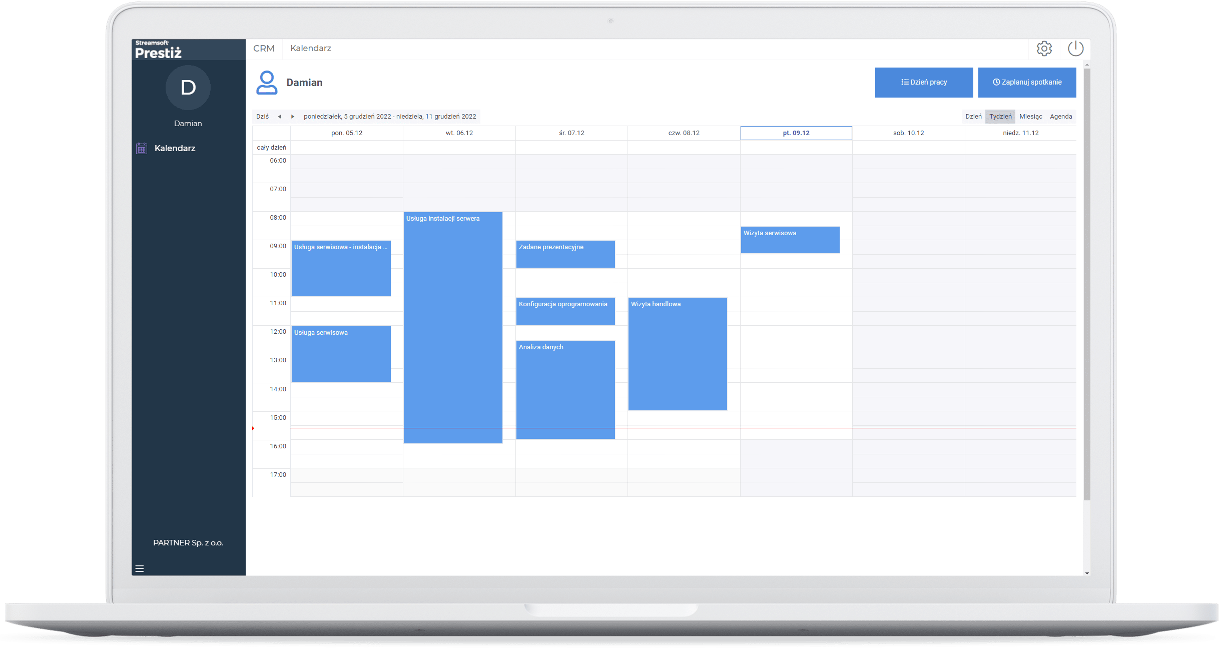 Portal www - CRM - Kalendarz