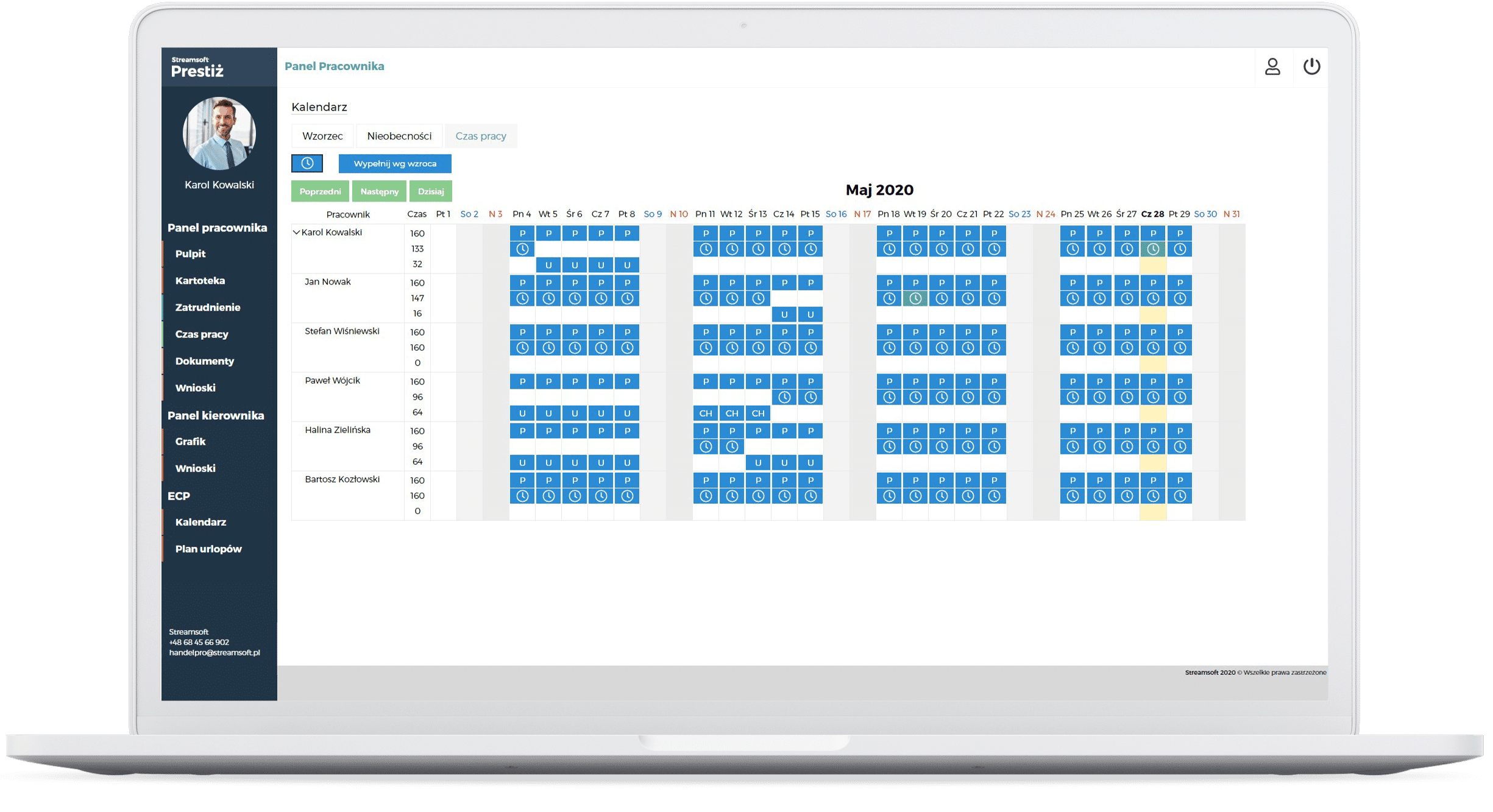 ECP - zarządzanie czasem pracy